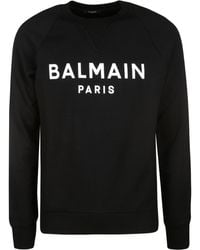 Balmain Logo Print Sweatshirt - Black