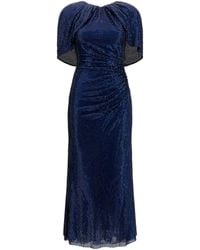 Self-Portrait - Midi Dress With Cape Sleeves And Crystals - Lyst