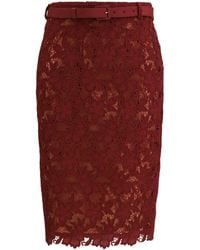 Self-Portrait - Guipure Lace Midi Skirt Polyester - Lyst