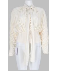 Self-Portrait - Jersey Top With Tied Collar Viscose - Lyst