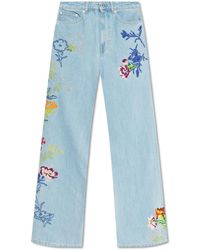 KENZO - 'ayame' Wide Leg Jeans, - Lyst