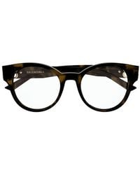 Balenciaga - Eyeglasses Oval Full Rim, Dark Frame And Clear Demo Lenses Lens Bb0173O002 - Lyst