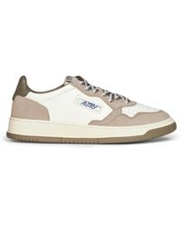 Autry - Leather And Licorice Suede Medalist Low Sneakers - Lyst
