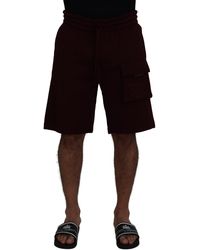 Dolce & Gabbana - Fleece Shorts Burgundy Cargo - Lyst