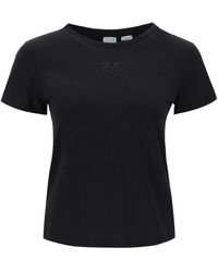 Pinko - Embroidered Effect Logo T-Shirt - Lyst