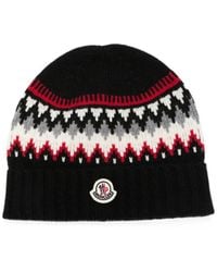 Moncler - Knitted Fair Isle Wool Hat Virgin - Lyst