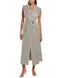 Brunello Cucinelli - Light Sleeveless Tailored Dress - Lyst