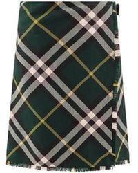 Burberry - Check Wool Kilt - Lyst