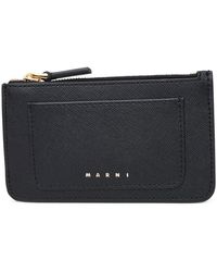 Marni - Black Leather Cardholder - Lyst