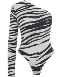 Patrizia Pepe - Zebra Print Bodysuit/ Elastane Top - Lyst