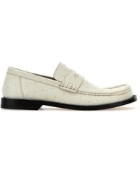 Loewe - Ivory Leather Campo Loafers - Lyst