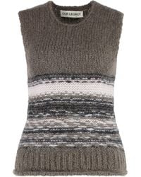 Our Legacy - Knit Gilet With Fairisle Knitting Mohair Knitwear - Lyst