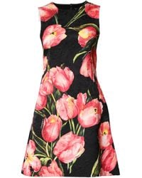 Dolce & Gabbana - Floral Print Viscose A-Line Mini Dress Co+Vi - Lyst