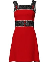 Dolce & Gabbana - Wool Sleeveless A-Line Flared Mini Dress - Lyst