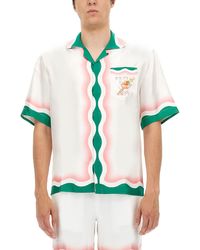 CASABLANCA "le Jeu De Ping Pong" Shirt - White