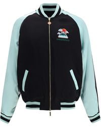 CASABLANCA - Two-Tone Satin Bomber Jacket - Lyst