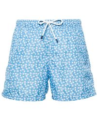 Fedeli - Light Swim Shorts With Micro Daisy Pattern - Lyst
