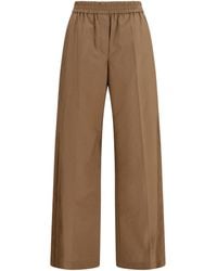 Brunello Cucinelli - Pants With Elasticated Waist Cotton; Polyamide - Lyst