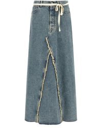 Maison Margiela - Raw Hem Denim Skirt - Lyst