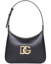 Dolce & Gabbana - 3.5 Leather Shoulder Bag With Dg Logo - Lyst