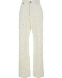 Golden Goose - Jeans With Belt Loops And All-Over Crystal Embellishments - Lyst