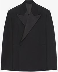 Givenchy - Oversized Jacket With Satin Notch Lapel_Black Clothing - Lyst