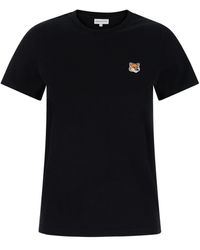 Maison Kitsuné - T-Shirt With Fox Head Patch - Lyst