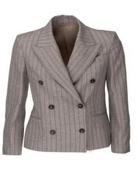Brunello Cucinelli - Taupe Wool Double Breasted Jacket Clothing - Lyst