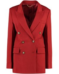 Victoria Beckham - Double-Breasted Wool Blazer Polyester Blazers - Lyst