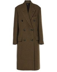 Acne Studios - Checked Double-Breasted Wool Blend Coat - Lyst