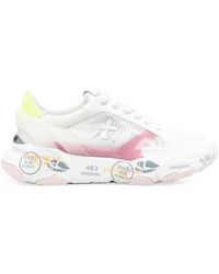 Premiata - White And Pink Buffly Sneakers - Lyst