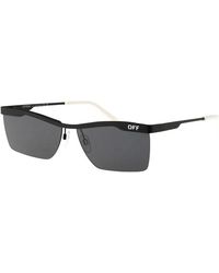 Off-White c/o Virgil Abloh - Sunglasses Rectangle Semi Rim, Frame And With Mirror Lens Oeri095Rimini7272 - Lyst
