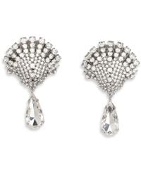 Alessandra Rich - Crystal Drop Earrings Metal Metallic Metallised - Lyst