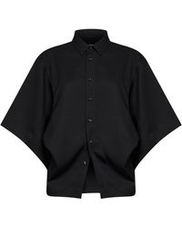 Bottega Veneta - Lightweight Wool Twill Draped Shirt - Lyst
