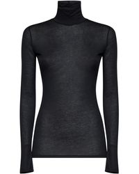 Mugler - Sheer Modal And Silk Jersey Turtleneck Top - Lyst