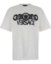 Versace - Short-Sleeved T-Shirt With Embossed Medusa Design - Lyst
