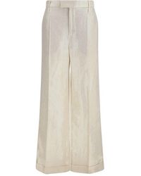 Brunello Cucinelli - Beige Silk Casual Pants - Lyst