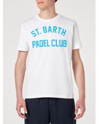 Mc2 Saint Barth - Cotton T-Shirt With St. Barth Padel Club Print - Lyst