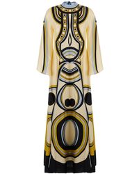 La DoubleJ - Long Dress Magnifico Geometric Print Technical Fabric - Lyst
