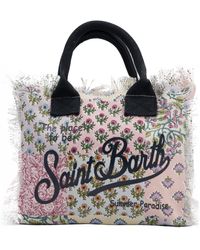 Mc2 Saint Barth - Colette Cotton Canvas Shopper With Floral Print - Lyst