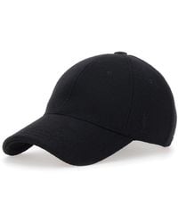 Saint Laurent - Wool Baseball Cap With Cassandre Embroidery Hat - Lyst