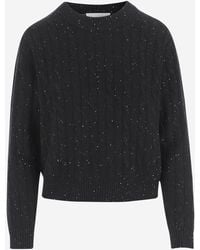 arch4 - Cashmere-Blend Sweater With Braided Sequin Details - Lyst