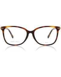 Jimmy Choo - Eyeglasses Rectangle Full Rim, Havana/ Frame And Clear Demo Lenses Lens Jc307/F006J00 - Lyst
