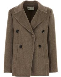 Tory Burch - Dove Grey Wool Blend Coat - Lyst