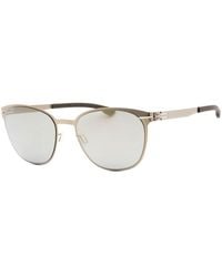 Ic! Berlin - Sunglasses Round Full Rim, Bronze- Frame And Quiksilver Mirror Lens Andrearm1444030 - Lyst