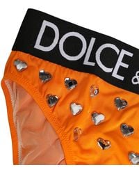 Dolce & Gabbana - Crystal High Waist Brief Panty Underwear Elastane Nylon Clothing - Lyst