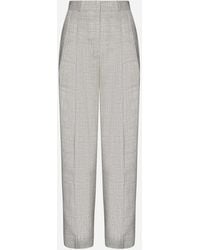 Totême - Viscose And Linen-blend Tailored Trousers - Lyst