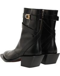 Dolce & Gabbana - Leather Dg Plaque Mid Calf Boots Shoes - Lyst