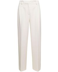 Theory - Straight Cut Double Pleat Trousers In Triacetate - Lyst
