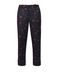 Pinko - Pinko Floral-Printed Polyester Trousers - Lyst